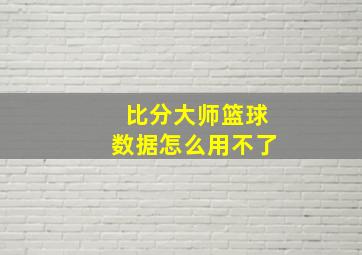 比分大师篮球数据怎么用不了