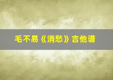 毛不易《消愁》吉他谱