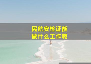 民航安检证能做什么工作呢