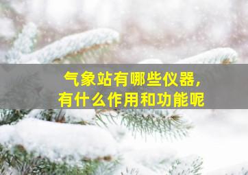 气象站有哪些仪器,有什么作用和功能呢