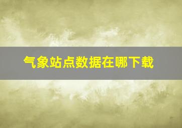 气象站点数据在哪下载