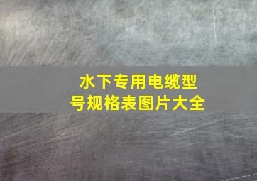 水下专用电缆型号规格表图片大全