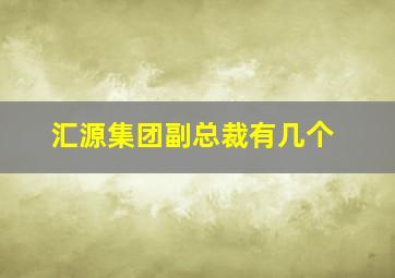 汇源集团副总裁有几个