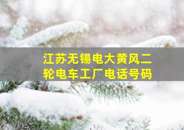 江苏无锡电大黄风二轮电车工厂电话号码