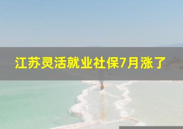 江苏灵活就业社保7月涨了