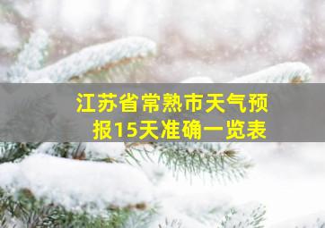 江苏省常熟市天气预报15天准确一览表