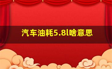 汽车油耗5.8l啥意思