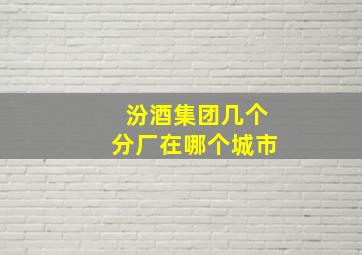 汾酒集团几个分厂在哪个城市