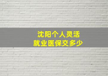 沈阳个人灵活就业医保交多少