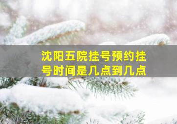 沈阳五院挂号预约挂号时间是几点到几点