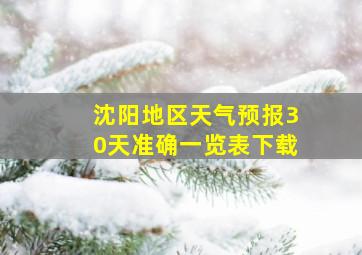 沈阳地区天气预报30天准确一览表下载