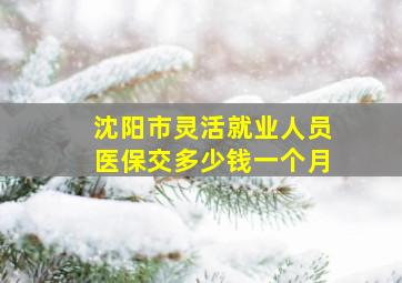 沈阳市灵活就业人员医保交多少钱一个月