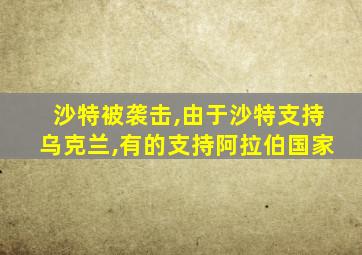 沙特被袭击,由于沙特支持乌克兰,有的支持阿拉伯国家