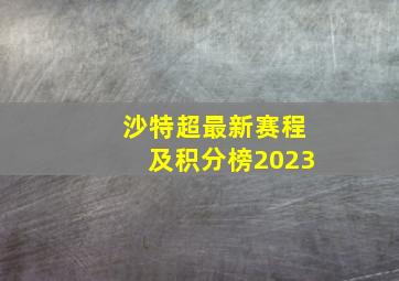 沙特超最新赛程及积分榜2023