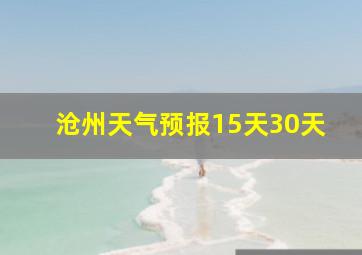 沧州天气预报15天30天