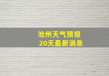 沧州天气预报20天最新消息