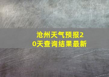 沧州天气预报20天查询结果最新