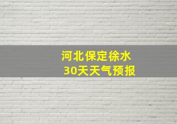 河北保定徐水30天天气预报