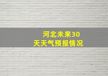 河北未来30天天气预报情况