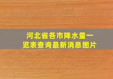 河北省各市降水量一览表查询最新消息图片