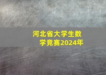 河北省大学生数学竞赛2024年