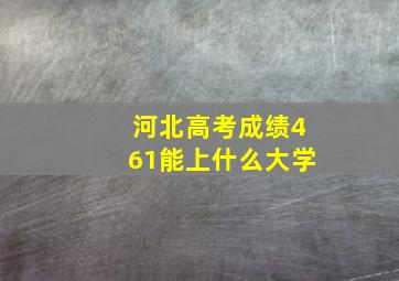 河北高考成绩461能上什么大学