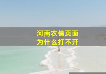 河南农信页面为什么打不开