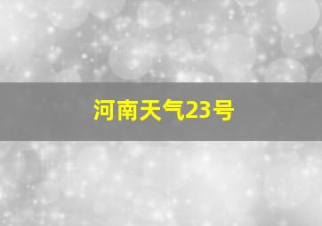 河南天气23号