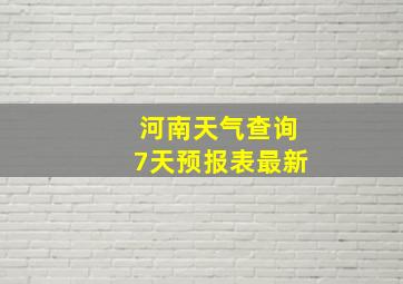 河南天气查询7天预报表最新