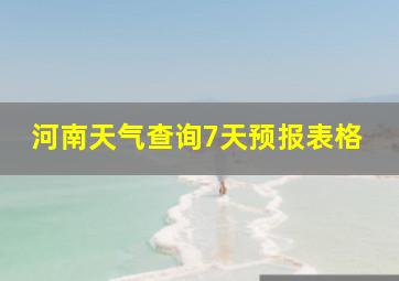 河南天气查询7天预报表格