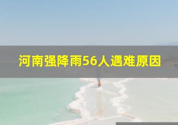 河南强降雨56人遇难原因