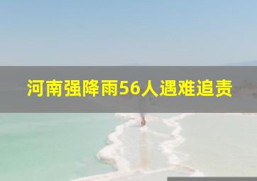 河南强降雨56人遇难追责