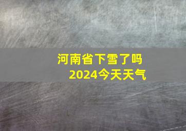 河南省下雪了吗2024今天天气