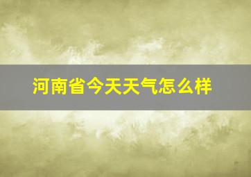 河南省今天天气怎么样