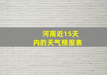 河南近15天内的天气预报表