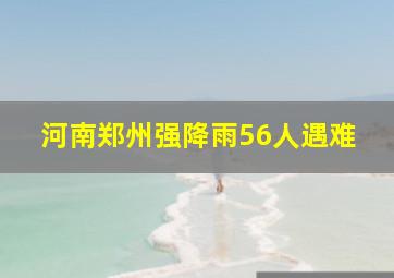 河南郑州强降雨56人遇难