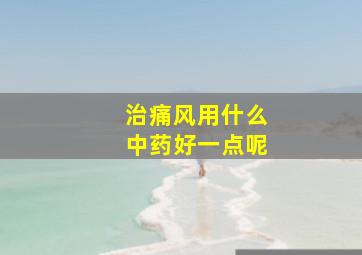 治痛风用什么中药好一点呢