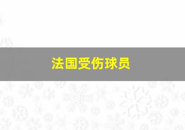 法国受伤球员