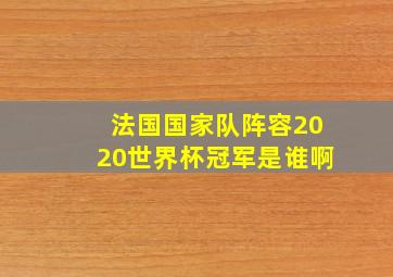 法国国家队阵容2020世界杯冠军是谁啊