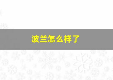 波兰怎么样了