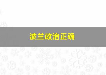 波兰政治正确