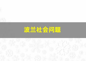 波兰社会问题