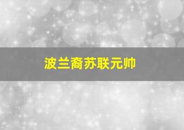 波兰裔苏联元帅