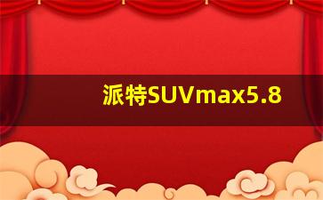 派特SUVmax5.8