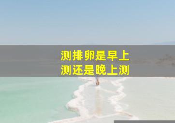 测排卵是早上测还是晚上测