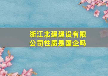 浙江北建建设有限公司性质是国企吗