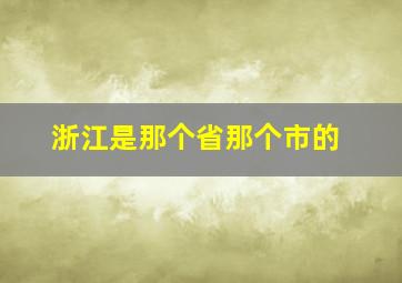 浙江是那个省那个市的