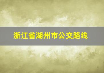 浙江省湖州市公交路线