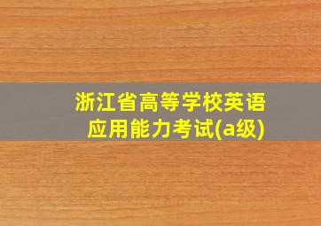 浙江省高等学校英语应用能力考试(a级)