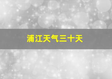 浦江天气三十天